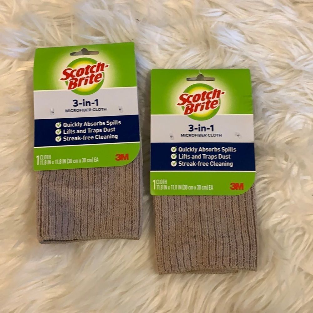 Two packages of one cloth (Scotch Brite 3-in-1 microfiber cloths)